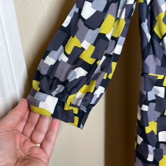 BODEN Women's Geometric Dot Wrap Viscose Silk Dress Size US 4R - Picture 9 of 15